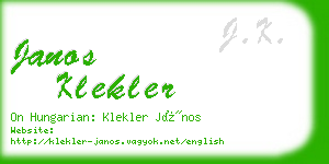 janos klekler business card